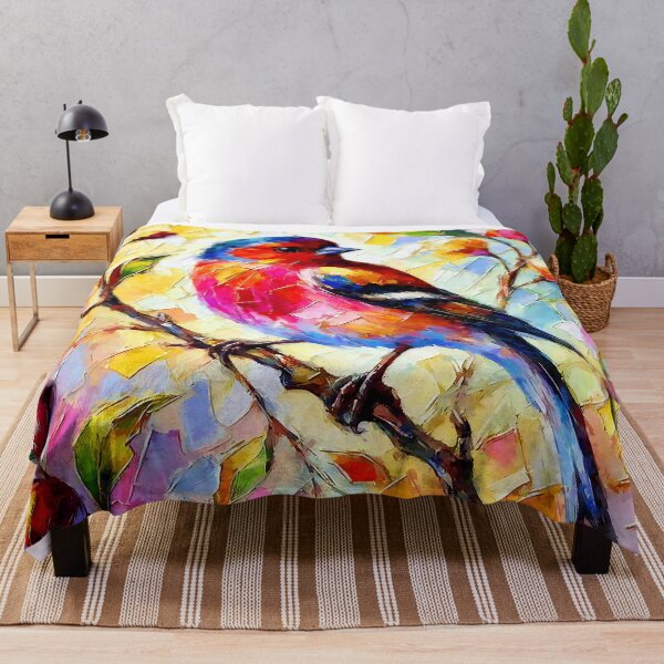 Item preview, Colorful Finch on Branch designed and sold by ChrisButler.