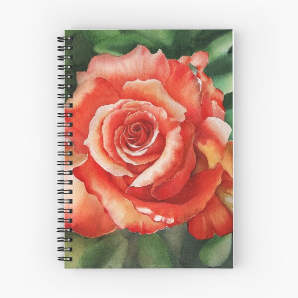 Artikelvorschau, Aquarellmalerei einer orangen Rose entworfen und verkauft von Heezel.