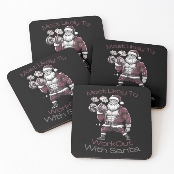 Item preview, Most Likely To WorkOut With Santa Bodybuilding - This funny gift is perfect for fitness fans and holiday humor lovers! designed and sold by ZyziowskyArt.