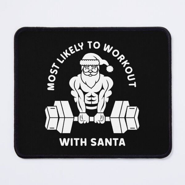 Item preview, Most Likely To WorkOut With Santa Bodybuilding - This funny gift is perfect for fitness fans and holiday humor lovers! designed and sold by ZyziowskyArt.