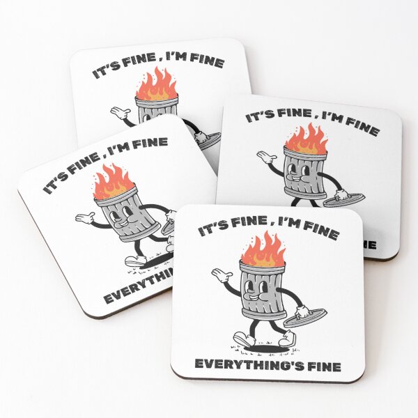 Item preview, Its Fine Dumpster On Fire Retro Illustration designed and sold by LeggetTinch.