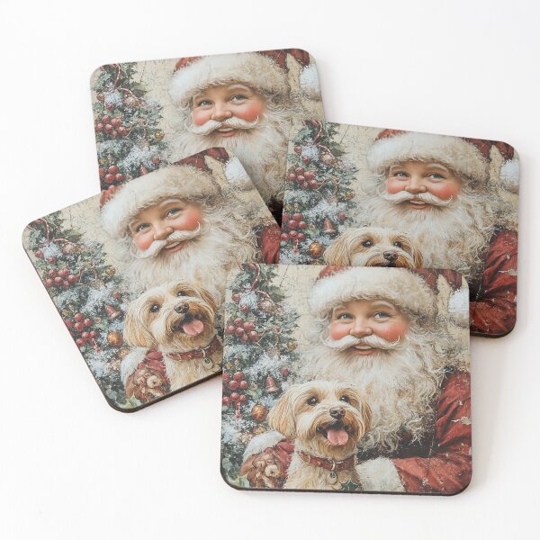 Item preview, Santa with Puppy Christmas Nostalgia designed and sold by Lamarcy.