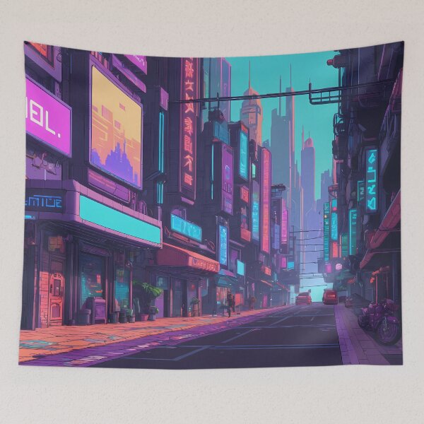 Item preview, Cyberpunk Pixel Art City Street designed and sold by papi1998.