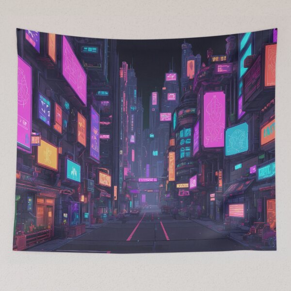 Item preview, Cyberpunk Pixel Art City Street designed and sold by papi1998.