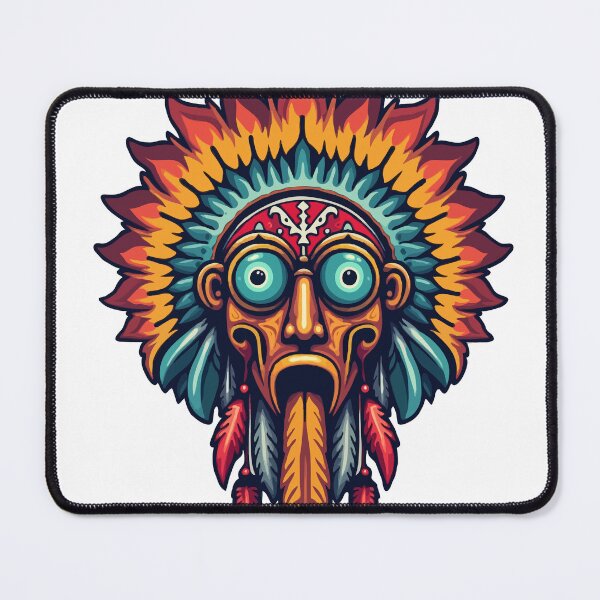 Item preview, Vibrant Tribal Mask with Feathered Headdress designed and sold by 2gather1ness.