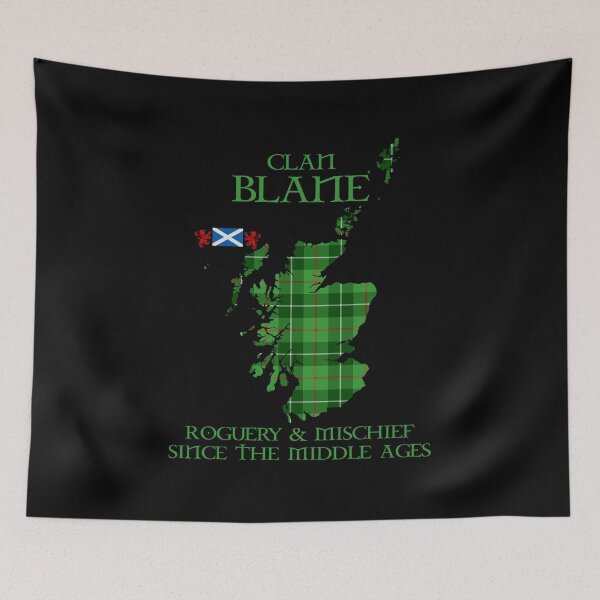 Item preview, Clan Blane tartan Scotland map Saltire flag and lion rampant scottish designed and sold by Clan1093.