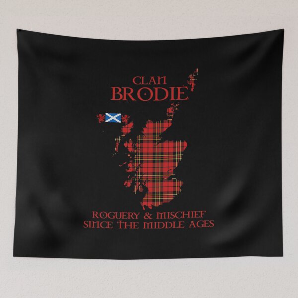 Artikelvorschau, Clan Brodie rot Tartan Schottland Karte Andreaskreuz Flagge und Löwe grassierenden schottischen entworfen und verkauft von Clan1093.