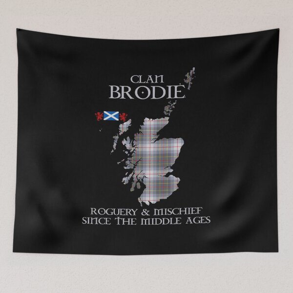 Artikelvorschau, Clan Brodie Silber Tartan Schottland Karte Andreaskreuz Flagge und Löwe steigenden schottischen entworfen und verkauft von Clan1093.
