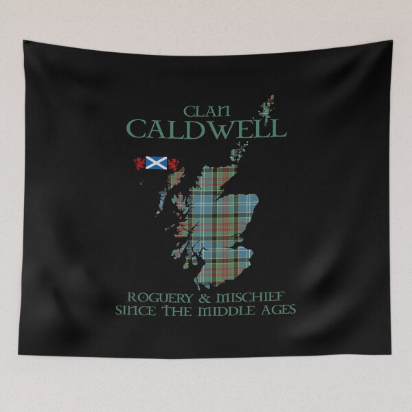 Item preview, Clan Caldwell tartan Scotland map Saltire flag and lion rampant scottish designed and sold by Clan1093.