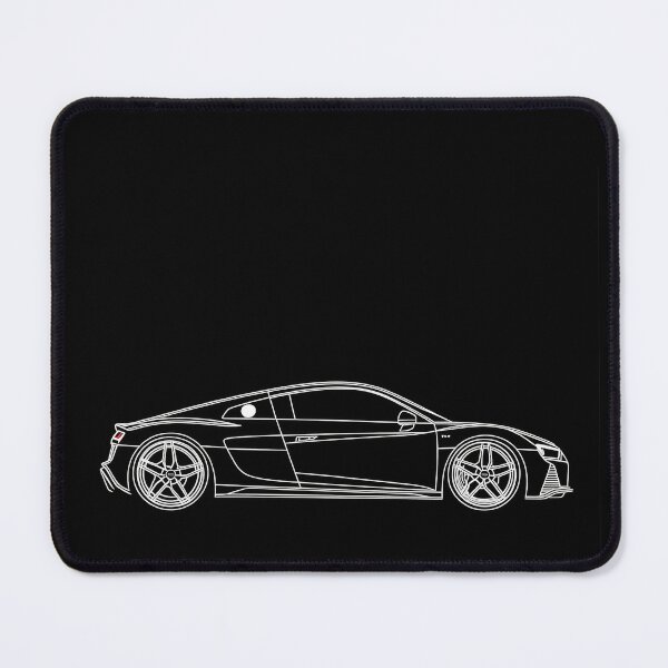 Item preview, Audi R8 - Stylish car outline showcasing a sleek design and dynamic lines on a black background, perfect for car enthusiasts and designers. designed and sold by Jerhus.