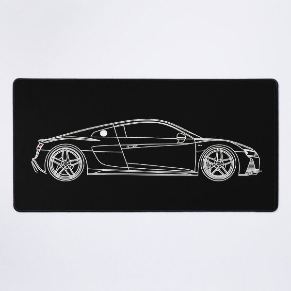 Item preview, Audi R8 - Stylish car outline showcasing a sleek design and dynamic lines on a black background, perfect for car enthusiasts and designers. designed and sold by Jerhus.