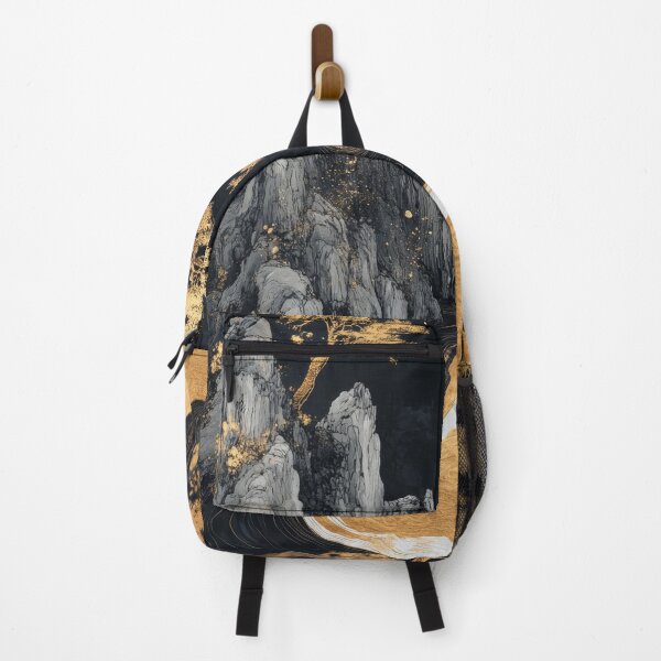 Item preview, Landscape with a golden river and trees crossing rocky terrain in a dark mood. designed and sold by Jerhus.