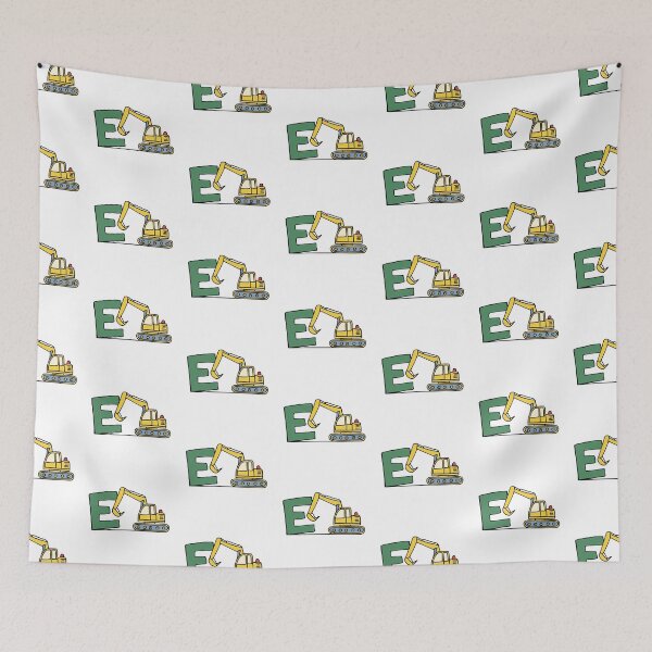 Item preview, Doodle Illustration of Letter E for excavator designed and sold by rasagamastore.