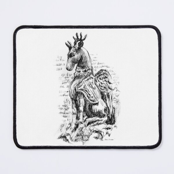 Item preview, Winged  stag drawing designed and sold by GothicByNature.