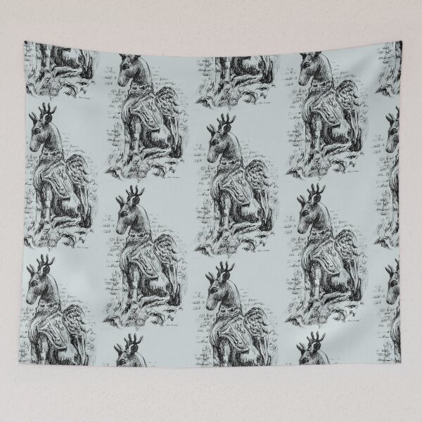 Item preview, Winged  stag drawing designed and sold by GothicByNature.