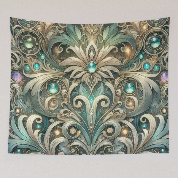 Item preview, Jewel Encrusted Floral Motif with Elegant Patterns designed and sold by TeslaSt0re.