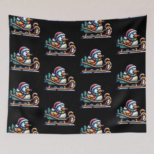 Item preview, Duck Christmas with Sleigh designed and sold by FunnyDsgn.