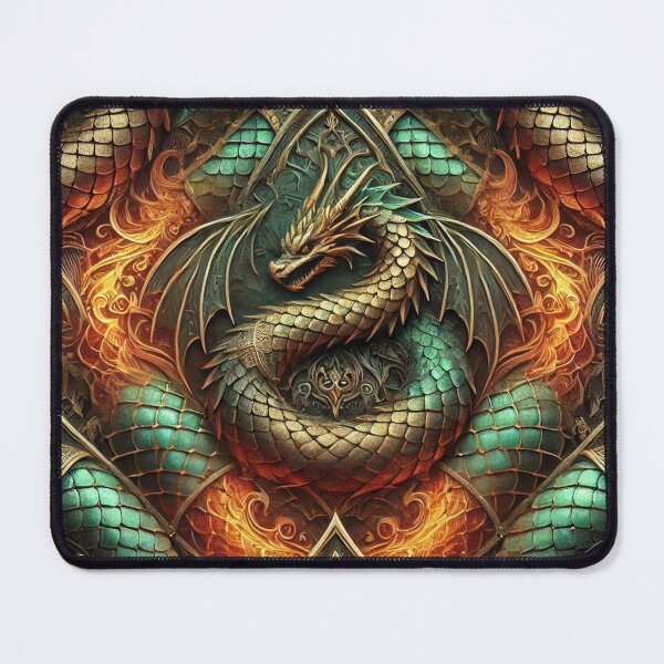 Item preview, Ornate Coiled Dragon with Luminous Flames designed and sold by TeslaSt0re.