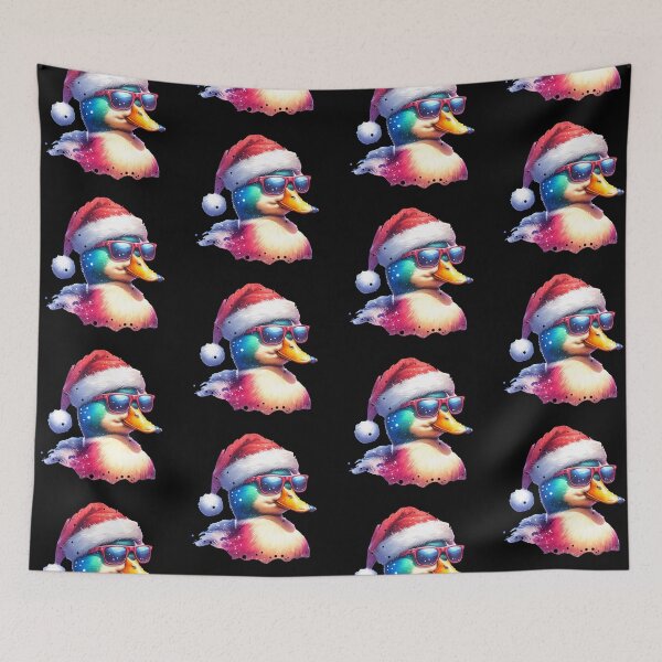 Item preview, Duck Christmas with Santa Hat and Sunglasses designed and sold by FunnyDsgn.