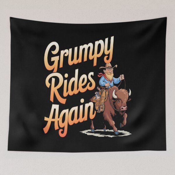 Item preview, Grumpy rides again - Grandpa grumpy - Grumpy cowboy - Oldie but grumpy - Grumpy forever -  designed and sold by JansenGS.
