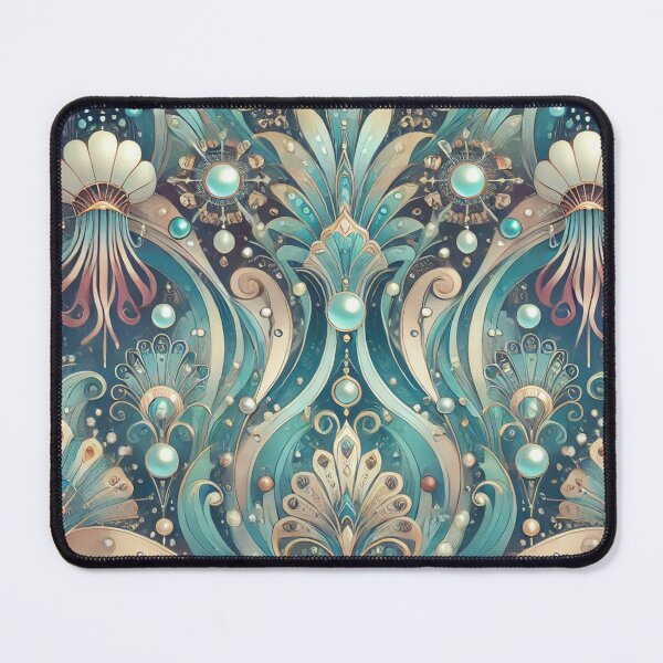 Item preview, Art Nouveau Ocean Motif with Jellyfish and Pearls designed and sold by TeslaSt0re.