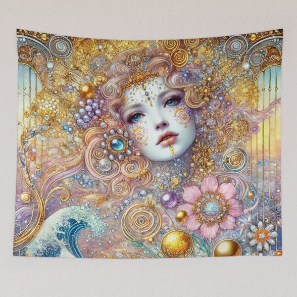 Item preview, Ethereal Goddess - Golden Fantasy Portrait Art designed and sold by Yves Artico.
