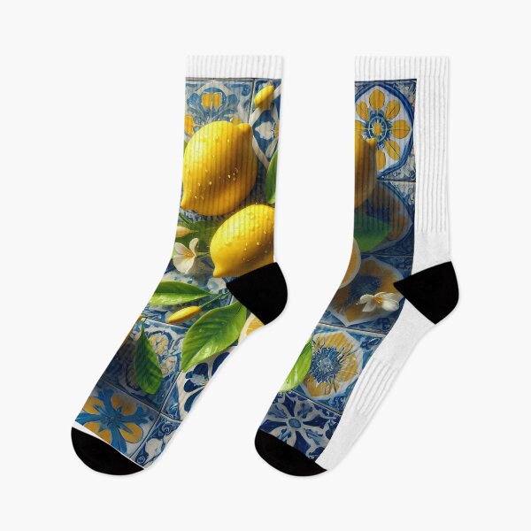 Item preview, Sorrento Amalfi Inspired Lemons on Tile Pattern designed and sold by tehDiMo.