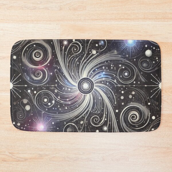 Item preview, Monochrome Celestial Swirls with Stars and Cosmic Elements designed and sold by TeslaSt0re.