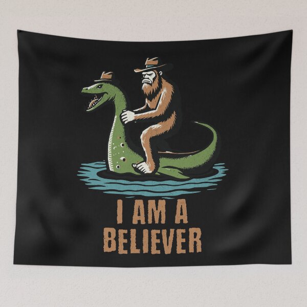 Item preview, I am a believer - Bigfoot and Lochness Monster designed and sold by AwesomeBeyondLimits.