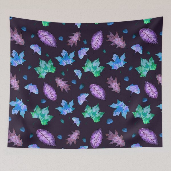 Item preview, vibrant autumn / blue purple colors - dark designed and sold by doveydotdraws.