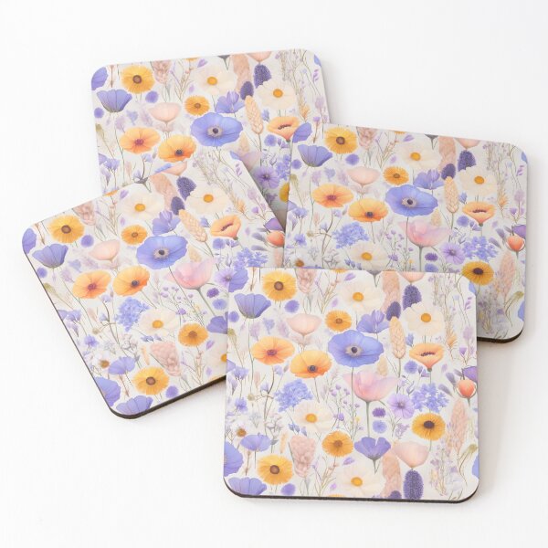 Item preview, Summer Meadow in Pastel - Wildflowers Watercolor Pattern designed and sold by MindKunst.