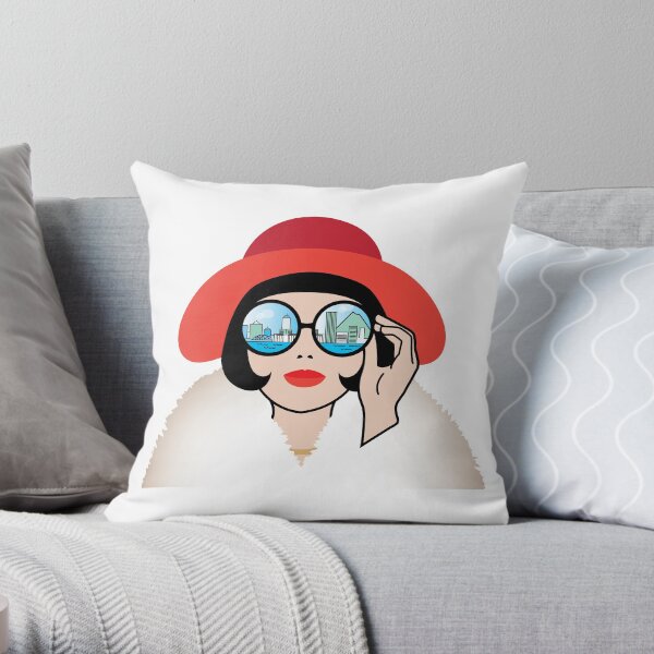 Reverse Miss Fisher Con Art - for Dark Clothing Throw Pillow