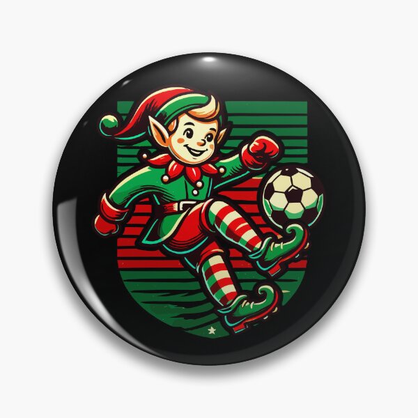 Item preview, Festive Elf Playing Soccer Holiday Spirit designed and sold by LuminOrb.