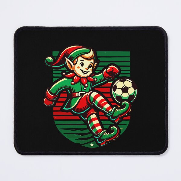 Item preview, Festive Elf Playing Soccer Holiday Spirit designed and sold by LuminOrb.