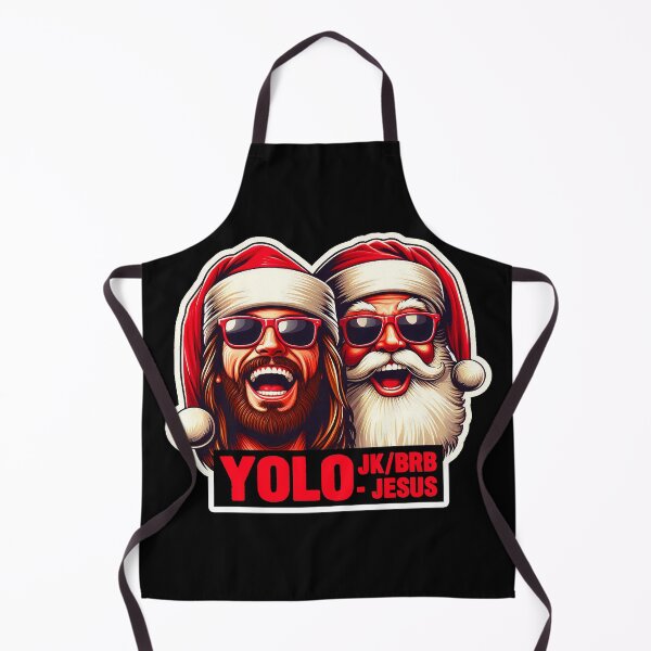 Item preview, YOLO JK BRB - Jesus Christ and Santa Claus designed and sold by plushism.