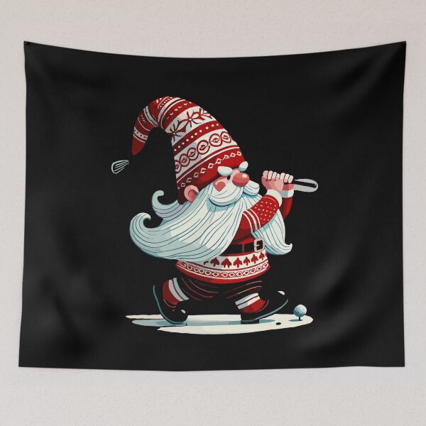 Artikelvorschau, Golfspieler Gnome Zwerg Weihnachtlicher Golfer Elf entworfen und verkauft von LuminOrb.