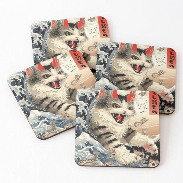 Item preview, Catzilla Cat Japanese Art Funny Cat Gifts For Men Women Kid  designed and sold by VISIONARTIST.