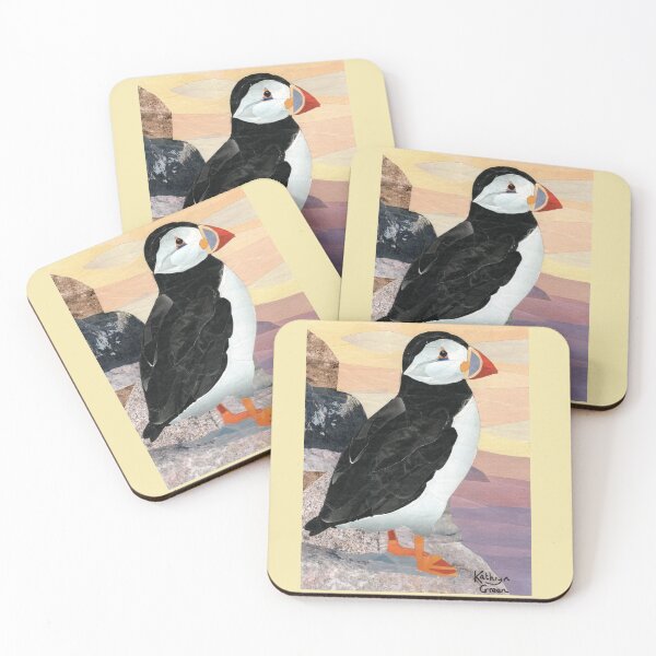 Item preview, Puffin collage artwork designed and sold by Kathryn Green.