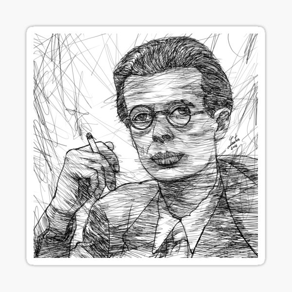 Item preview, ALDOUS HUXLEY - ink portrait .1 designed and sold by lautir.