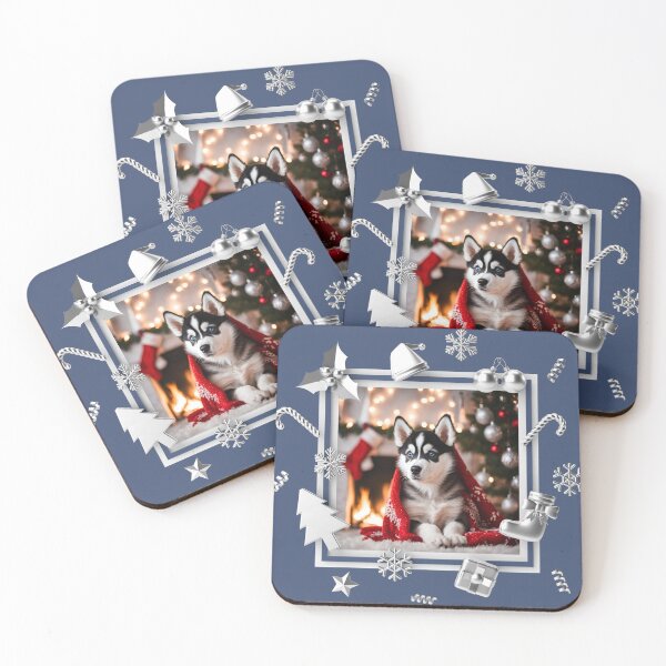 Item preview, Husky CHRISTMAS TIME, Christmas Time, Dog Christmas, xmas, Santa, Husky, Fluffy designed and sold by GOLDENGARDENART.