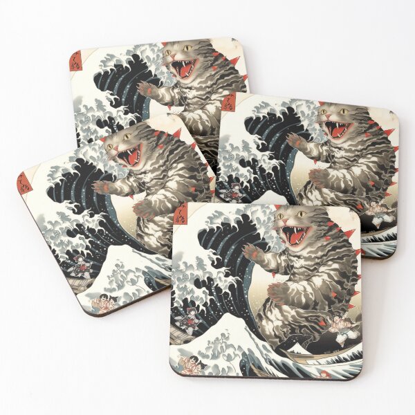 Item preview, Catzilla Cat Japanese Art Funny Cat Gifts For Men Women Kid  designed and sold by VISIONARTIST.