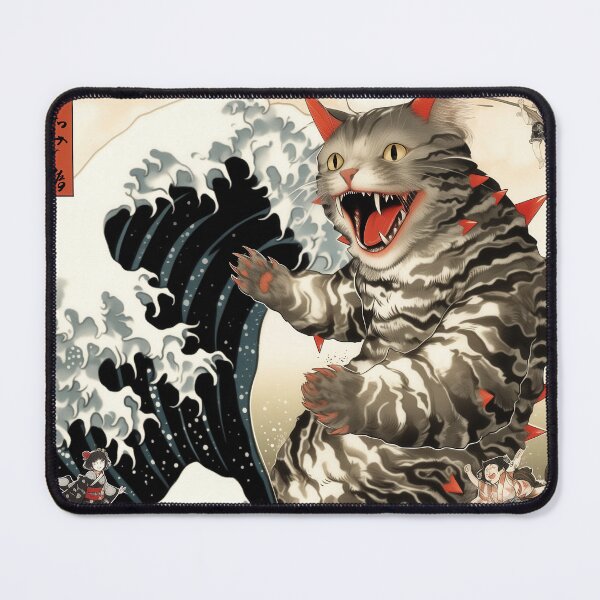 Item preview, Catzilla Cat Japanese Art Funny Cat Gifts For Men Women Kid designed and sold by VISIONARTIST.