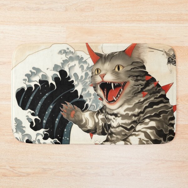Item preview, Catzilla Cat Japanese Art Funny Cat Gifts For Men Women Kid  designed and sold by VISIONARTIST.