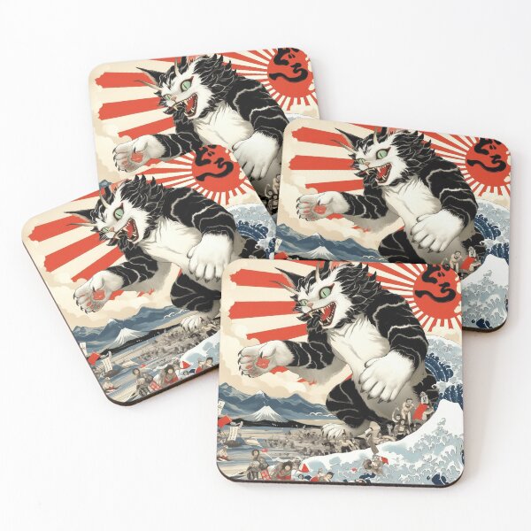 Item preview, Catzilla Cat Japanese Art Funny Cat Gifts For Men Women Kid  designed and sold by VISIONARTIST.
