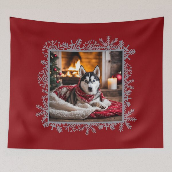Item preview, Husky CHRISTMAS TIME, Christmas Time, Dog Christmas, xmas, Husky,  designed and sold by GOLDENGARDENART.