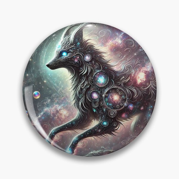 Item preview, Cosmic Galaxy Wolf with Luminous Stars designed and sold by RealmBeastsAI.