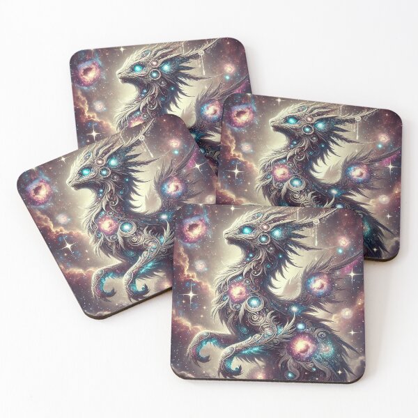 Item preview, Cosmic Galaxy Wolf with Luminous Stars designed and sold by RealmBeastsAI.