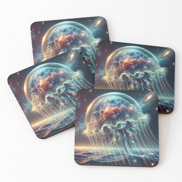 Item preview, Cosmic Jellyfish in a Surreal Ocean Galaxy designed and sold by RealmBeastsAI.