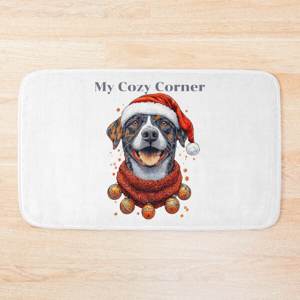 Item preview, Festive Dog Art, Cozy Pet Christmas, Holiday Dog Illustration, Santa Hat Dog, Winter Pet Design designed and sold by BukkyStory.