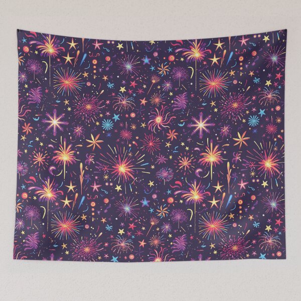 Item preview, Vibrant Fireworks Pattern – Festive Night Sky Design designed and sold by Windy-market.